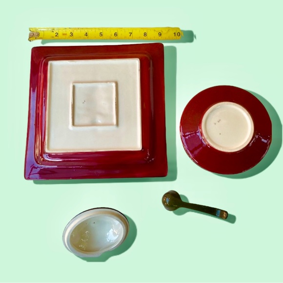 Relish plate with sauce bowl and spoon porcelain - Picture 4 of 10